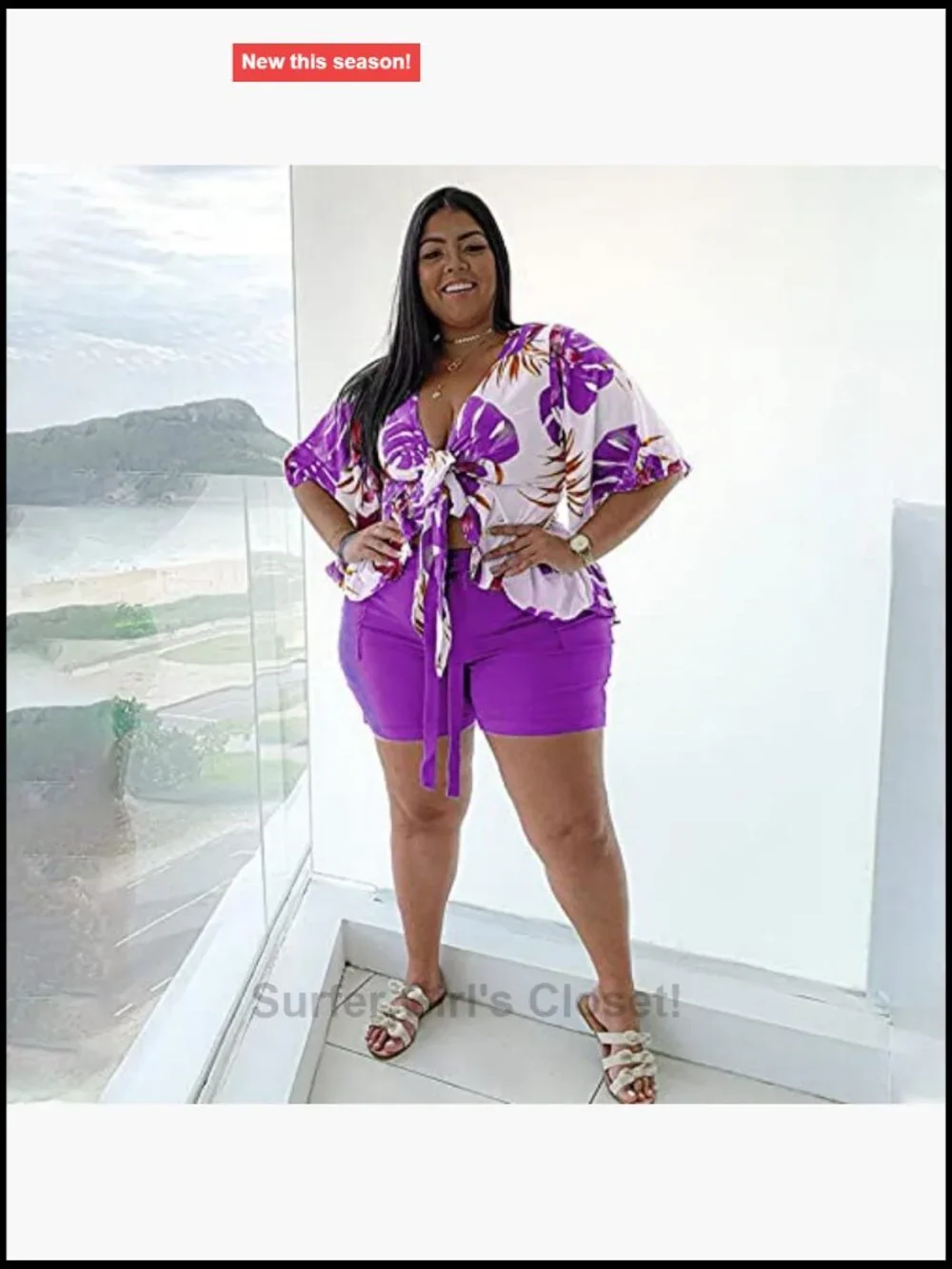 Plus Size Boho 2 Piece Outfit Ruffle Crop Top Shorts Set Floral Beach Cover Up